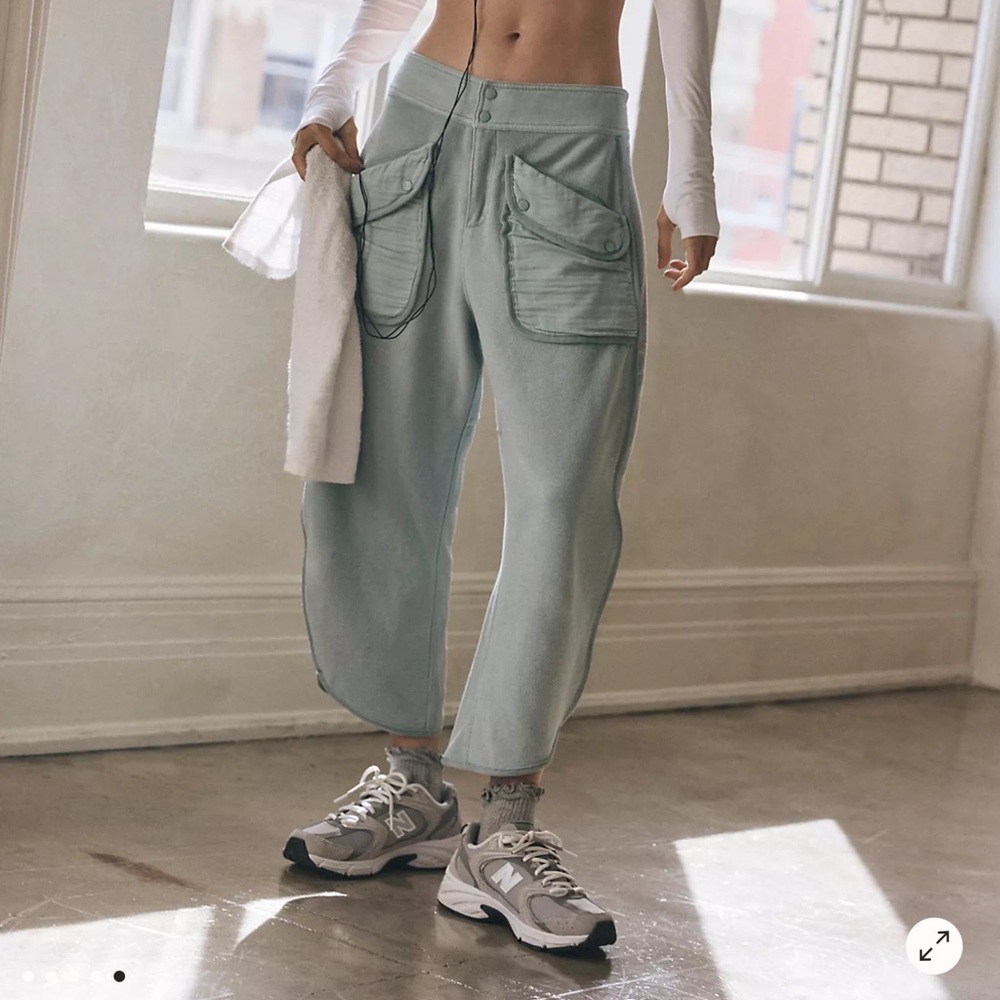 Free People Light Gray Joggers with Pockets